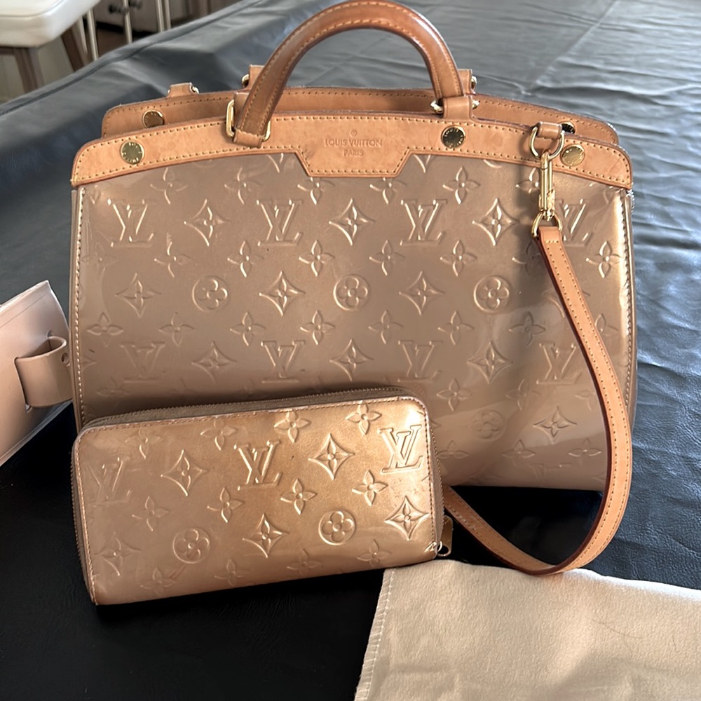 Louis Vuitton Tan Embossed Leather Bag. Dust Bag Not Included